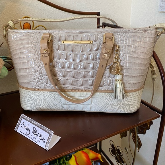 SOLD!! Brahmin Mini Asher in Pumice Tri-Color - Picture 7 of 12